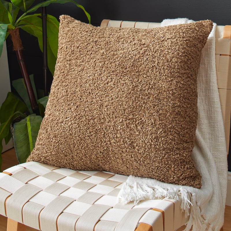 Sorra Home Indoor Soft-Textured Knife Edge Square Pillow - 24 in - Zazzle Taupe