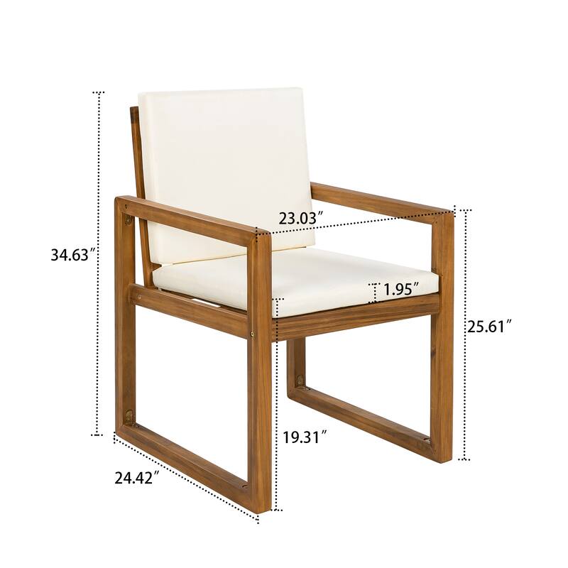 Classic Farmhouse Style 5-Piece Outdoor Patio Dining Set, Also for Indoor Use