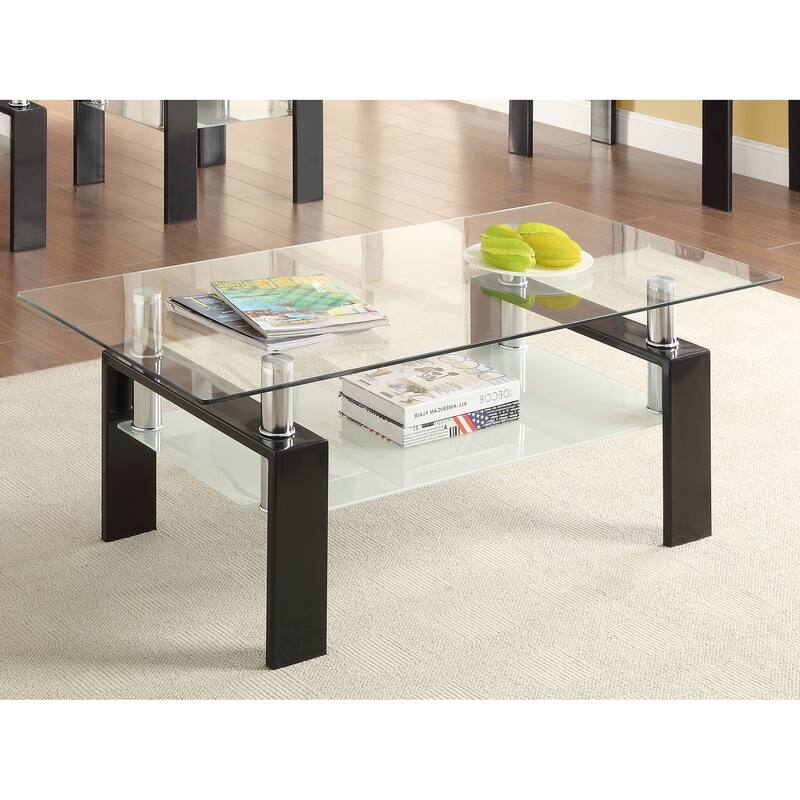 Dyer 1-shelf Rectangular Glass Top Coffee Table