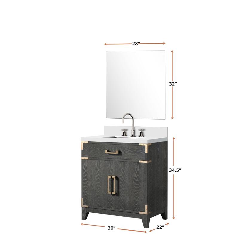 Laurel Bath Vanity Cultured Marble Top, Sink and Faucet