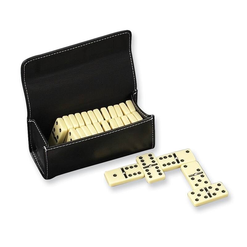 Curata Mini Domino Set with Leather Case - 5.5" x 2.65"