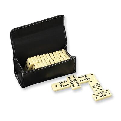 Curata Mini Domino Set with Leather Case - 5.5" x 2.65"