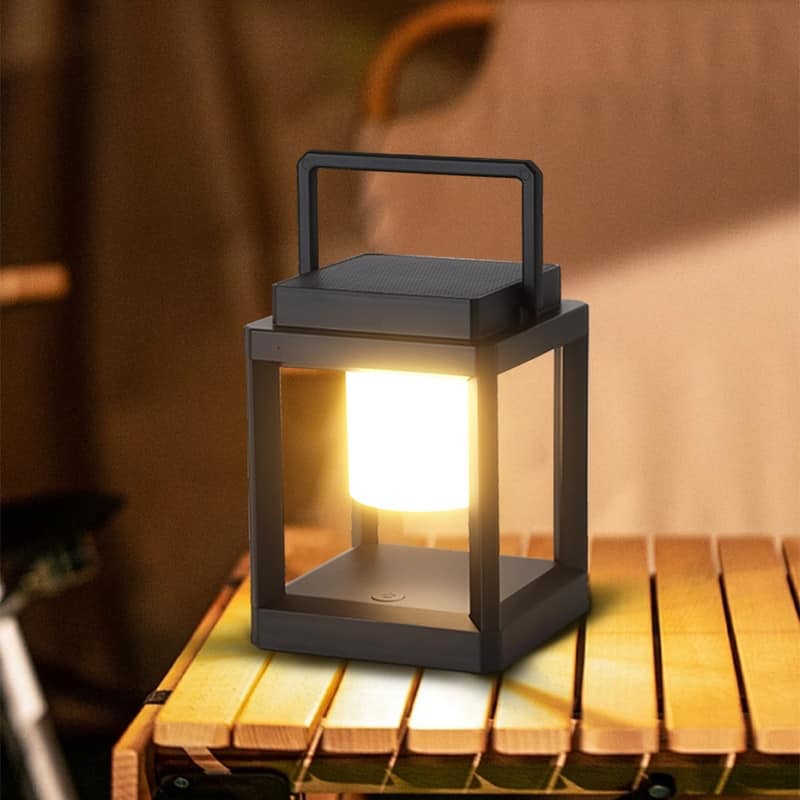 7.4" Outdoor Solar Lantern With LED Light Battery Powered, Durable & Stylish