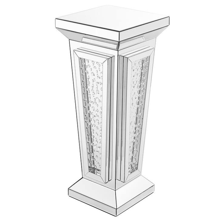 15 inch Crystal End Table in Clear Mirror Finish