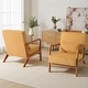 preview thumbnail 55 of 141, 25" W Mid Century Upholstered Wood Accent Chair with Pillow set of 2