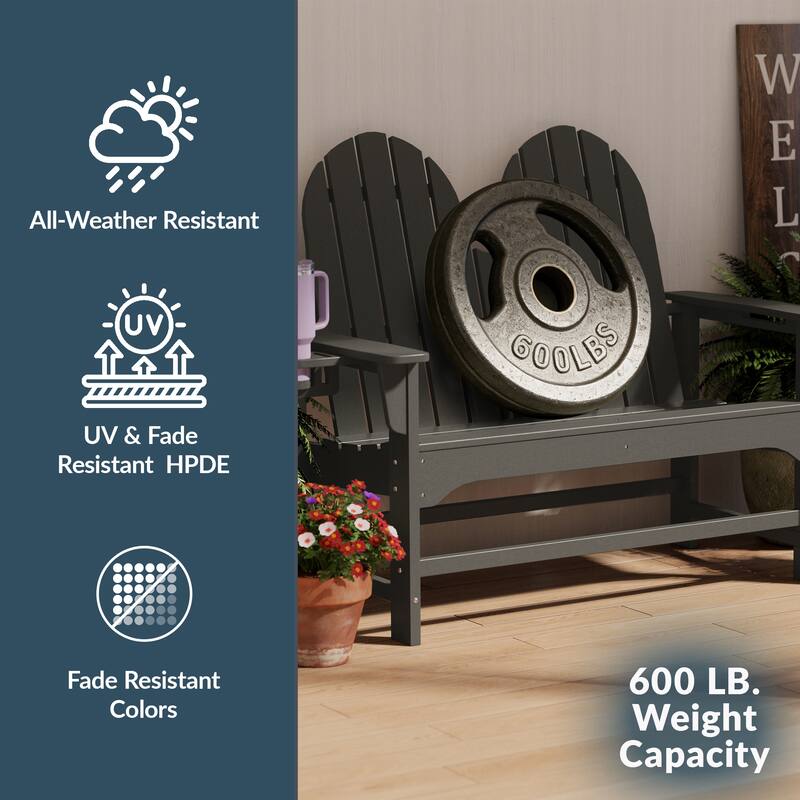 Hanniford Poly Adirondack 49 Inch Bench