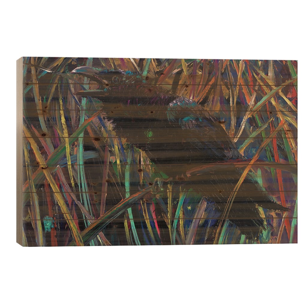 Raven Of Wapiti II Print On Wood by Iris Scott - Multi-Color