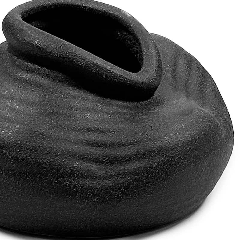 Set of Three Ceramic Black Vases