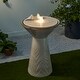 preview thumbnail 2 of 30, Glitzhome 27.5"H LED Turquoise Two Birds Embossed Ceramic Fountain