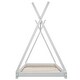 preview thumbnail 18 of 18, Twin Size House Platform Bed with Triangle Structure, X-Shaped Safety Railings, Headboard, and Sturdy Pine Wood Frame, Grey