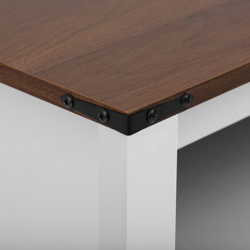 59.3" Farmhouse Sideboard with Sliding Barn Doors & Mesh Panels, Buffet Cabinet with Open Storage for Kitchen or Living Room