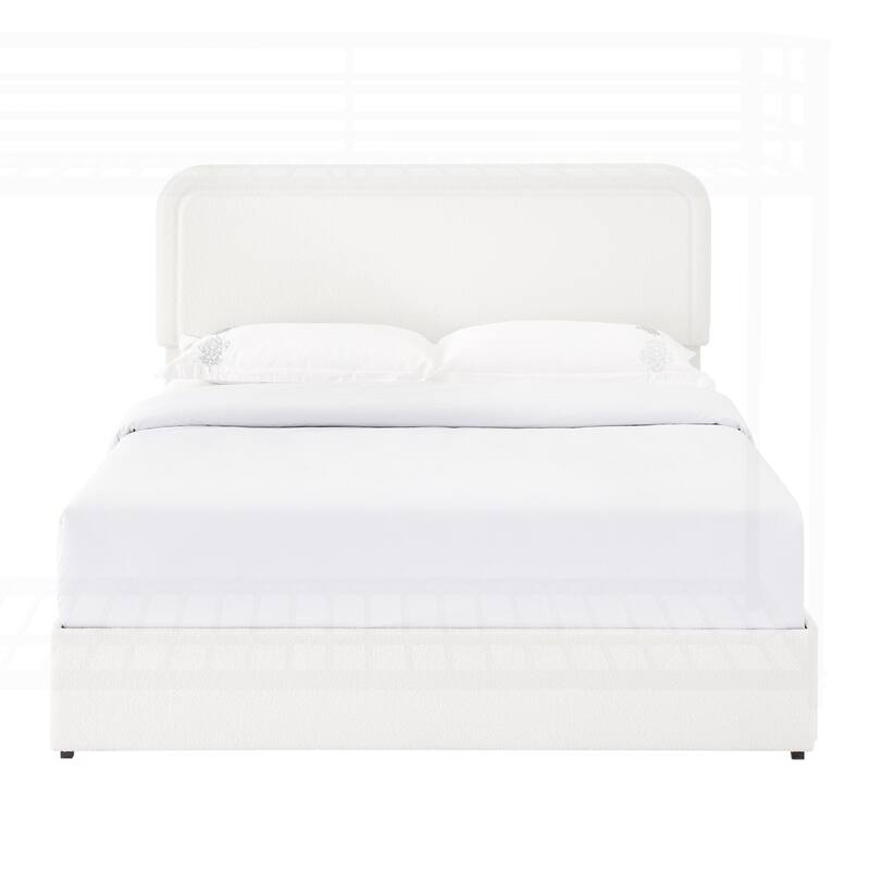 Comfortable Queen Size Platform Bed with Innovative Storage and Stylish Headboard