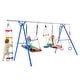 preview thumbnail 1 of 5, 5 in 1 Steel Outdoor Backyard Toddler Swing Set with Climbing Ladder Swing Set