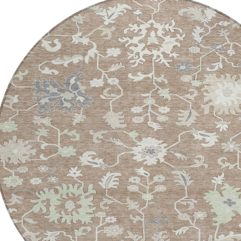 HomeRoots Floral Transitional Rectangle Outdoor Rug