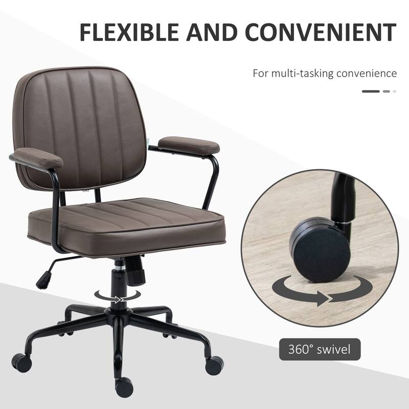 Modern Adjustable Home Office Chair with Tilt Control, Rolling Wheels, and Comfortable Padded Seat
