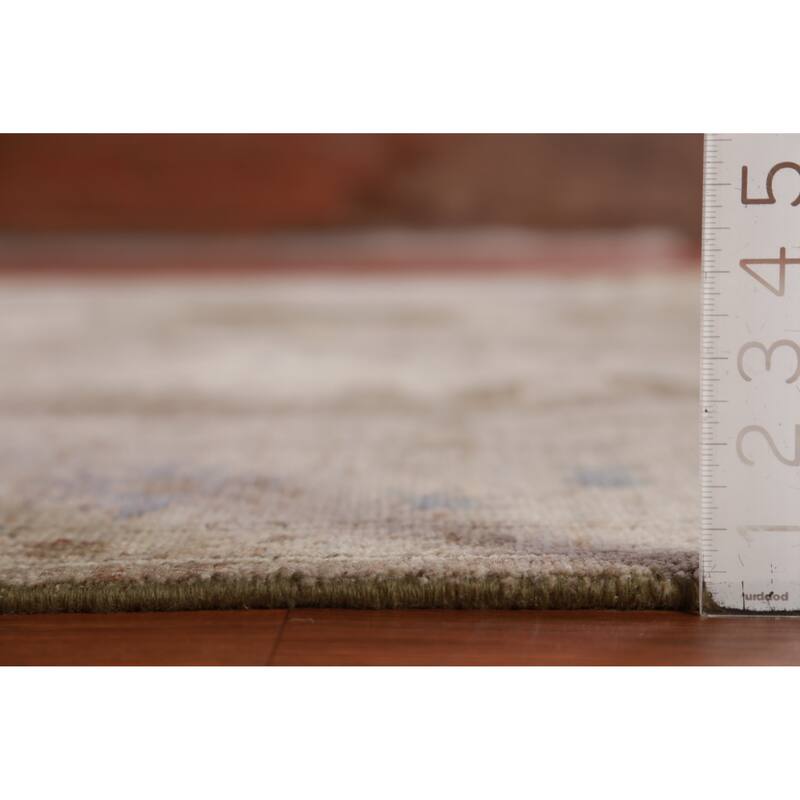 Hand Knotted Oriental 100% Wool Carpet Transitional Floral Brown Oushak Area Rug - 12' 0'' X 9' 4''