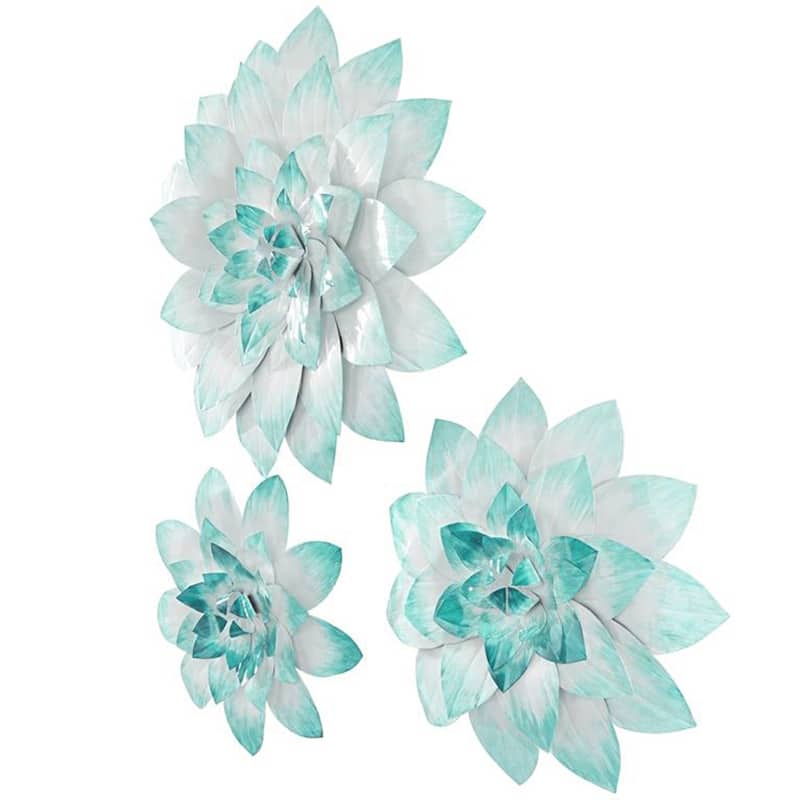 Three-Dimensional Design Flower Metal Wall Art - Set of 3