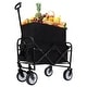 preview thumbnail 17 of 104, Extention Collapsible Foldable Wagon Cart - N/A Black