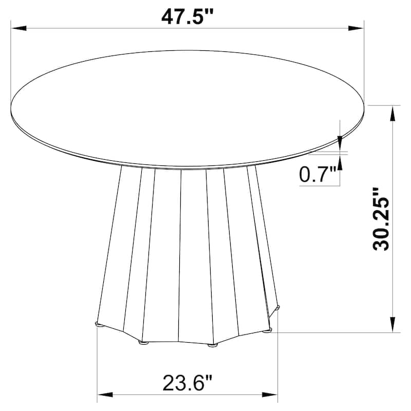 Camden 5-Piece Round Faux Marble Top Dining Table Set Black