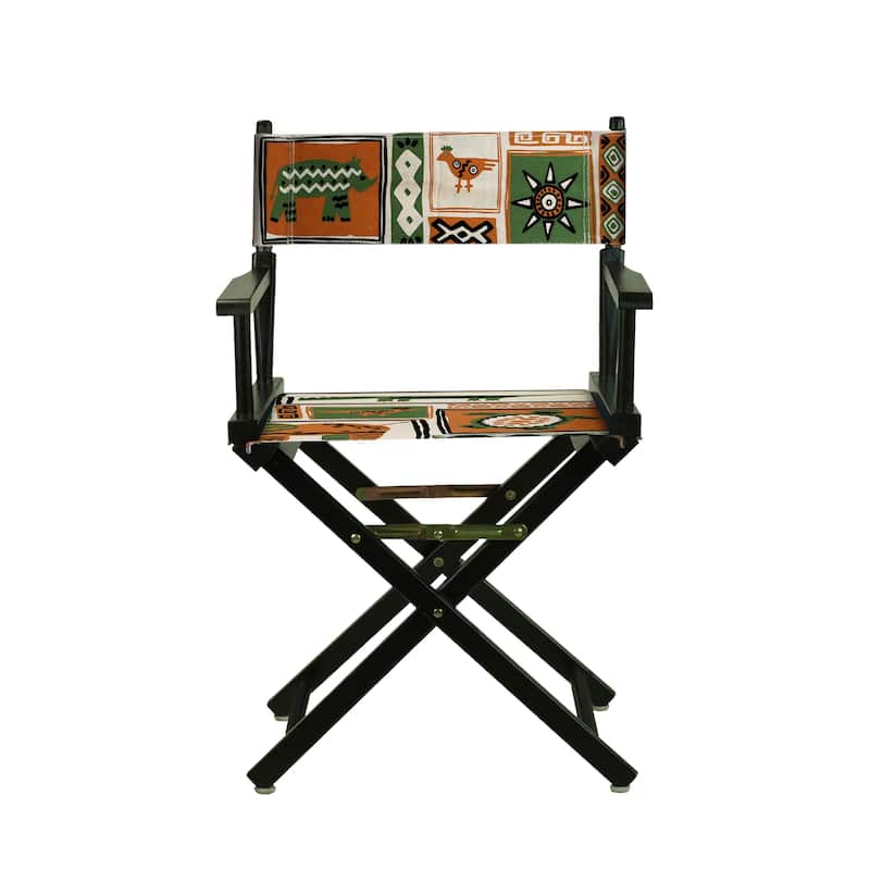 18" Director's Chair Black Frame-Congo BongoNatural - 21.75"W x 17"D x 33.75"H