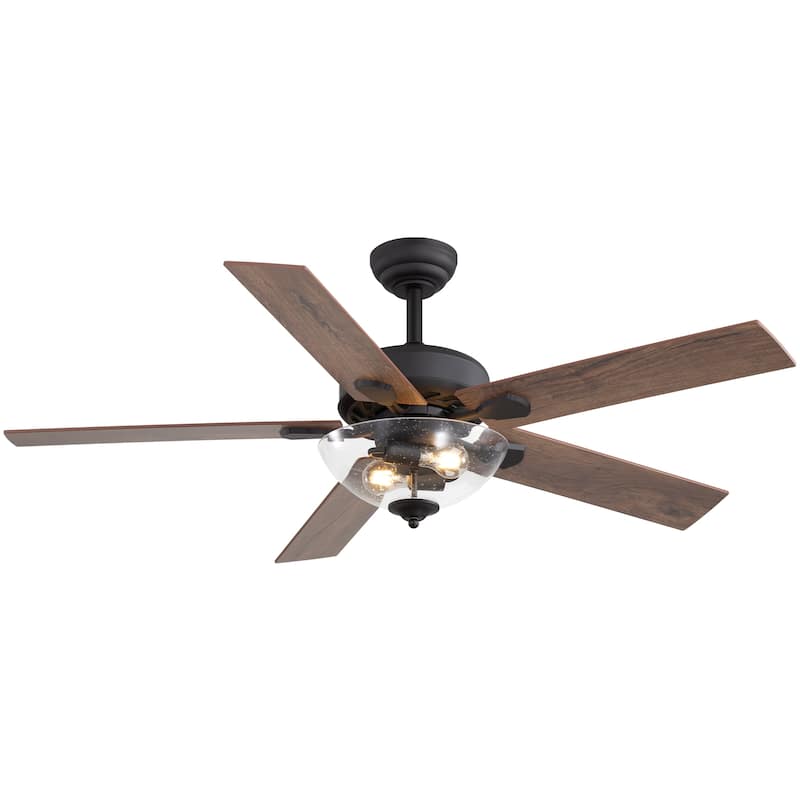 52-inch Wood Reversible 5-Blade Indoor Ceiling Fan with Remote and Light