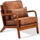 preview thumbnail 1 of 8, EROMMY Mid Century Modern Accent Chair, Upholstered Lounge Armchair with Solid Wood Frame and Cushion for Living Room Single Chair 