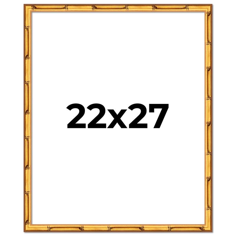 22x27 Frame Gold Bamboo Picture Frame Modern Photo Frame Includes UV Acrylic Shatter Guard Front Acid Free Foam Backing Board