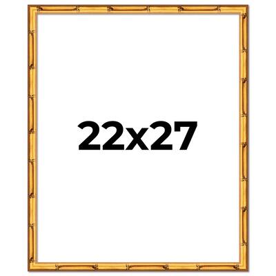 22x27 Frame Gold Bamboo Picture Frame Modern Photo Frame Includes UV Acrylic Shatter Guard Front Acid Free Foam Backing Board