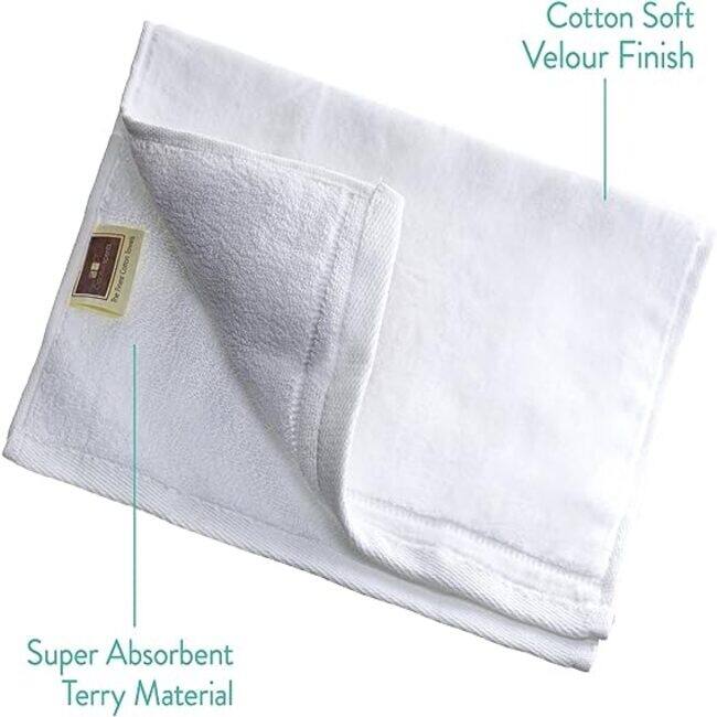 Creative Scents Cotton Fingertip Towels 4 pc. Set 11x8 Inch - white