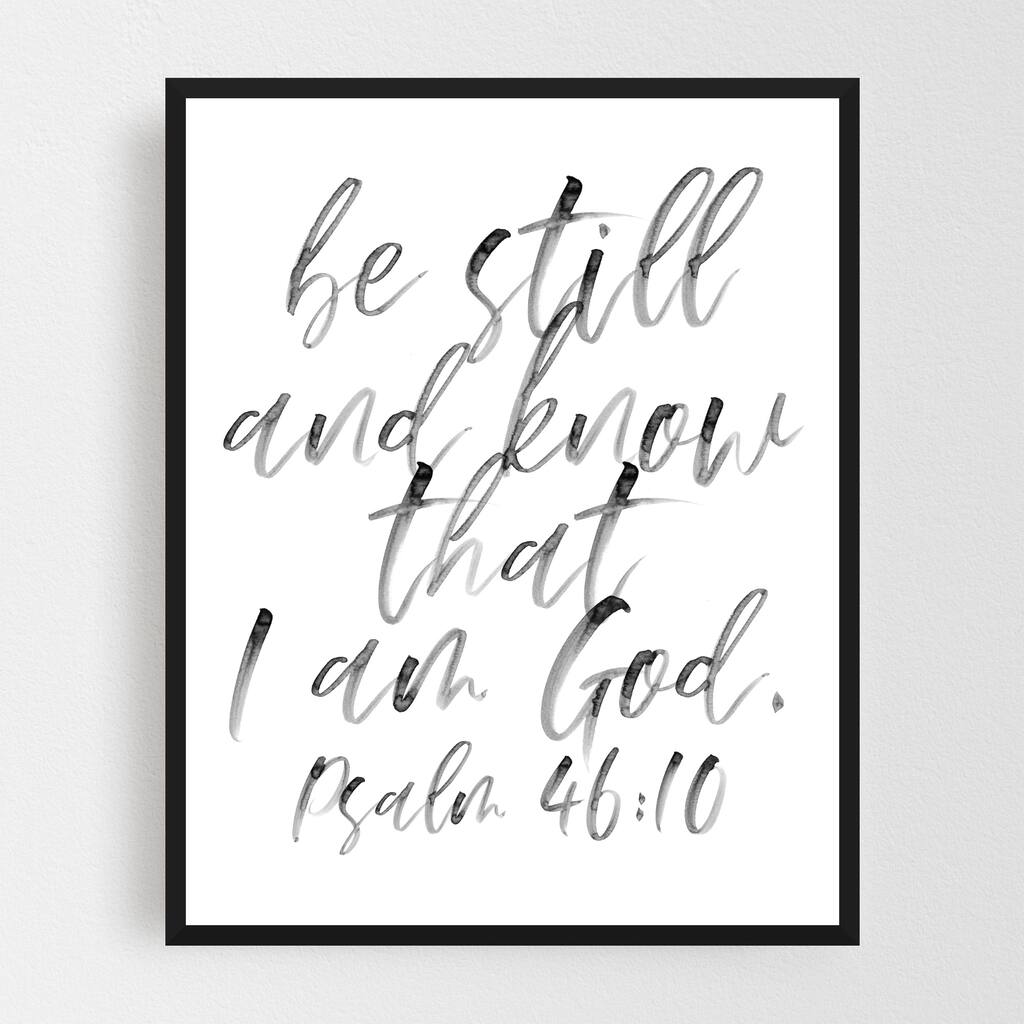 Bible Bible Verse Black-and-white Framed Wall Art Print