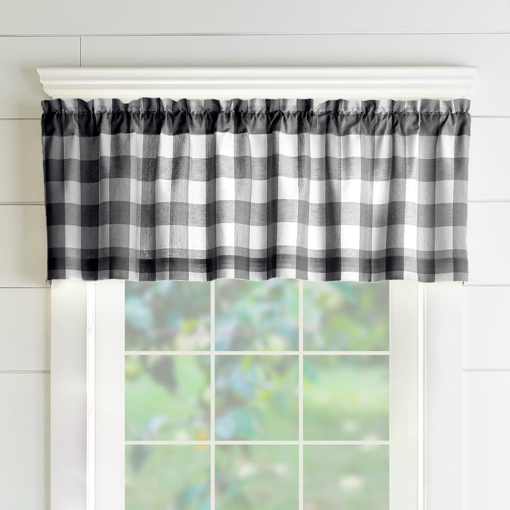 The Gray Barn Emily Gulch Buffalo Check Kitchen Curtain Valance - 60" W x15" L