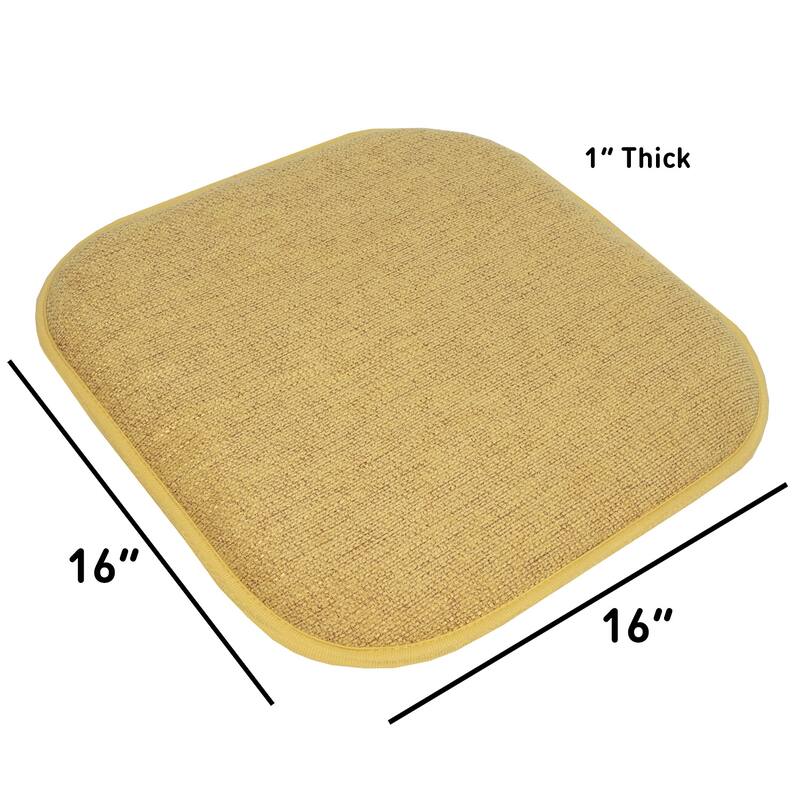 Sweet Home Collection Alexis Memory Foam No Slip Back Chair Pad Cushion 16" x 16"