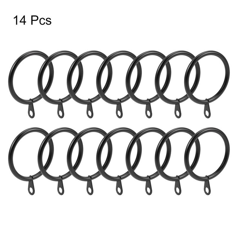 Curtain Rings, Metal Drapery Ring for Curtain Rods 14 Pcs