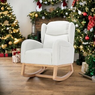 Teddy Fabric Rocking Chair With Packet Wood Legs - Bed Bath & Beyond ...