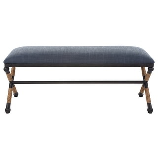 Uttermost Firth Rustic Navy Bench - 48"W x 21"H x 16"D