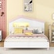 preview thumbnail 11 of 53, Platform Bed with House-shaped Headboard and Motion Activated Night White+Pink - Full