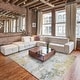 preview thumbnail 115 of 173, Gertmenian Crystal Print Soft Flat Pile Polyester Slip Resistant Washable Indoor Printed Area Rug Collection 7' 10" x 10' - Kaori Green - Rectangle