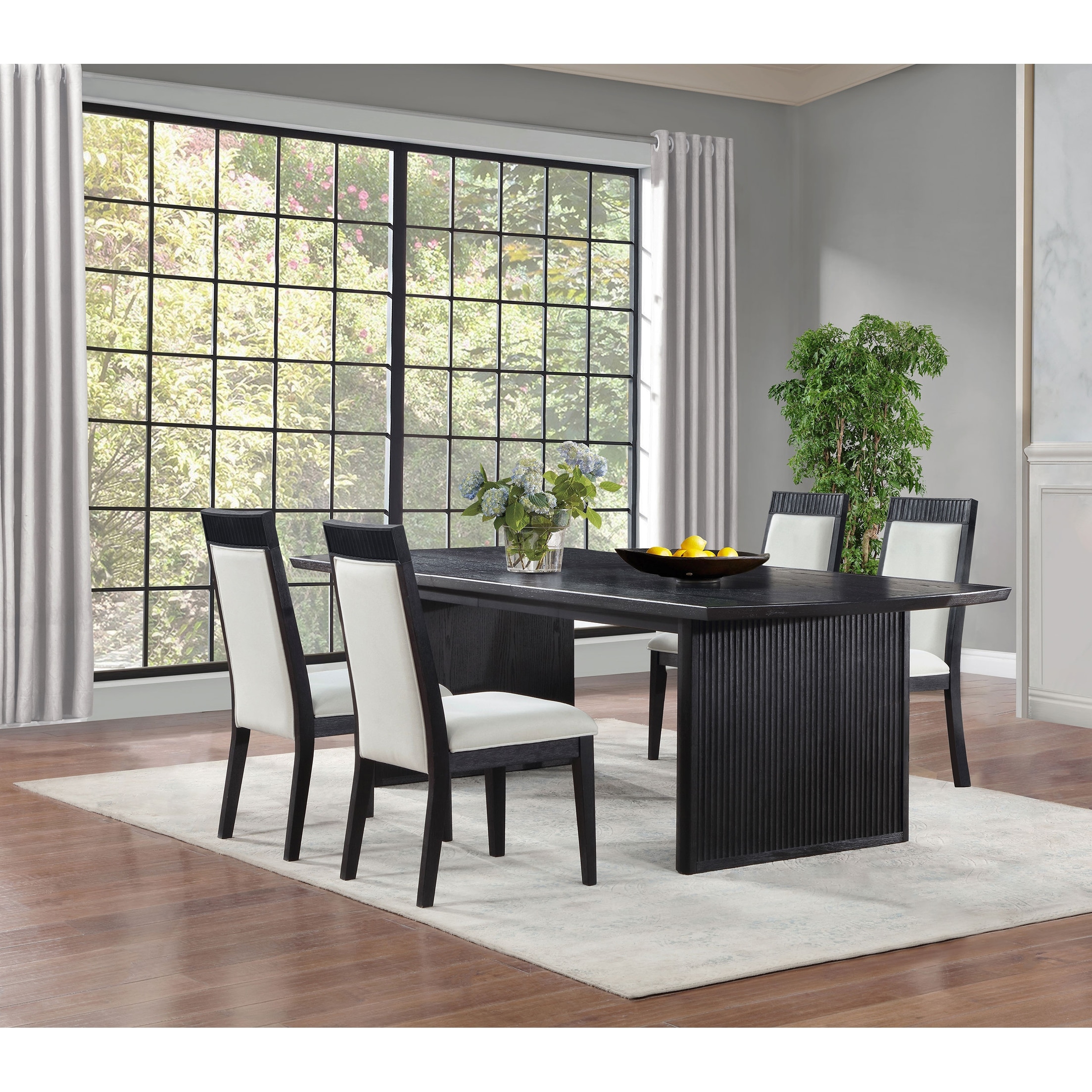 Brookmead Extension Leaf Dining Table Set Black