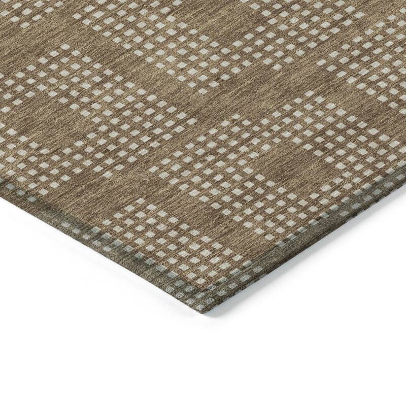 Machine Washable Indoor/ Outdoor Chantille Modern Houndstooth Rug