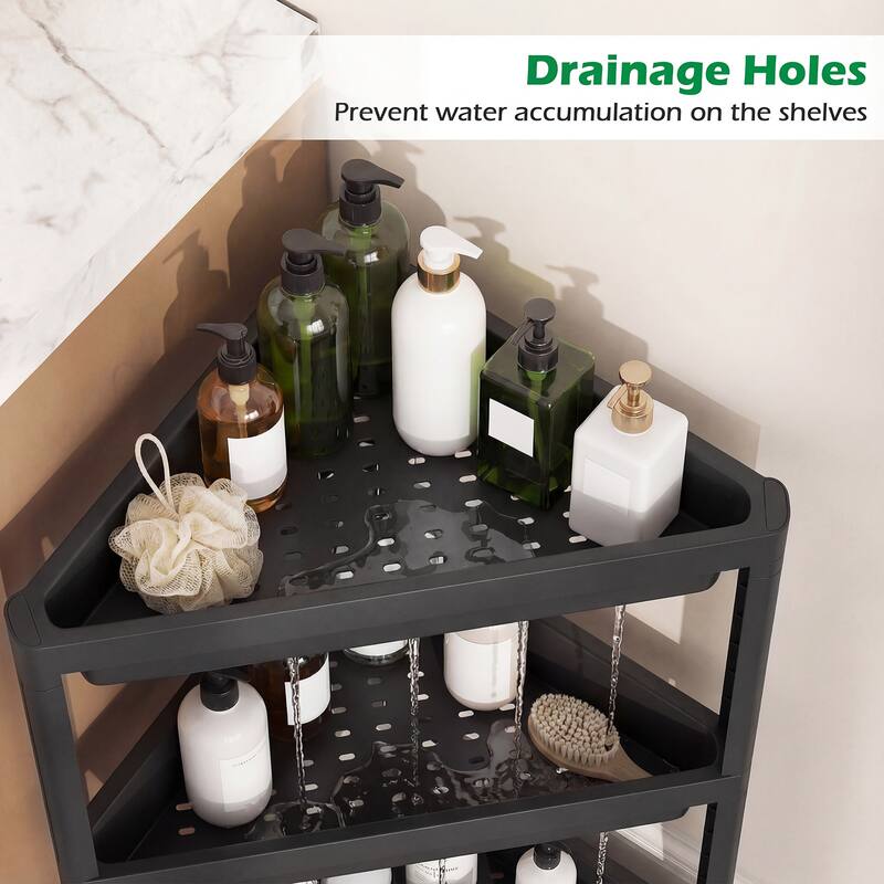 Gymax 2-Pack 3-Tier Shelf w/Detachable Design & Drainage Holes