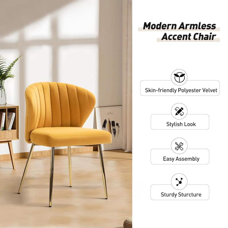 Barbara Side Chair with Metal Base Set of 4 by HULALA HOME