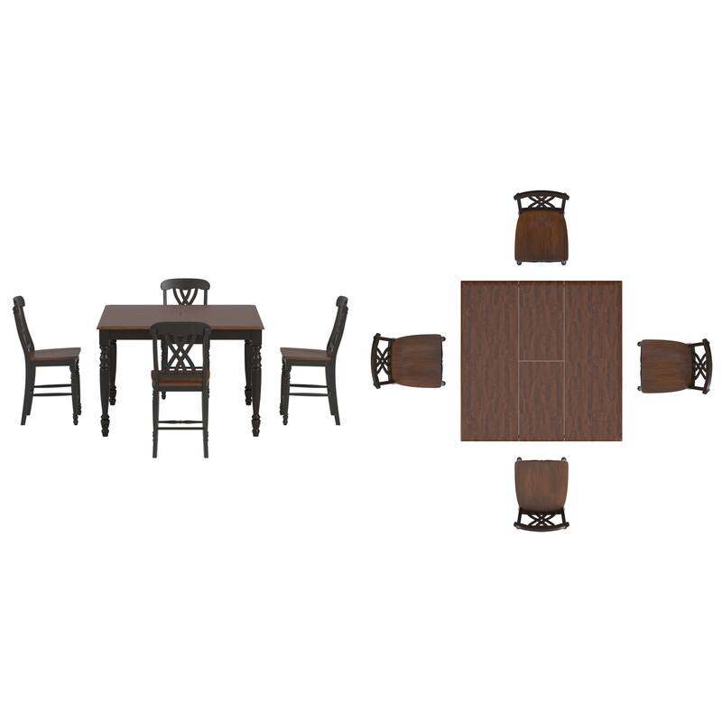 Brunico Counter Height Two-Tone Extending Dining Set