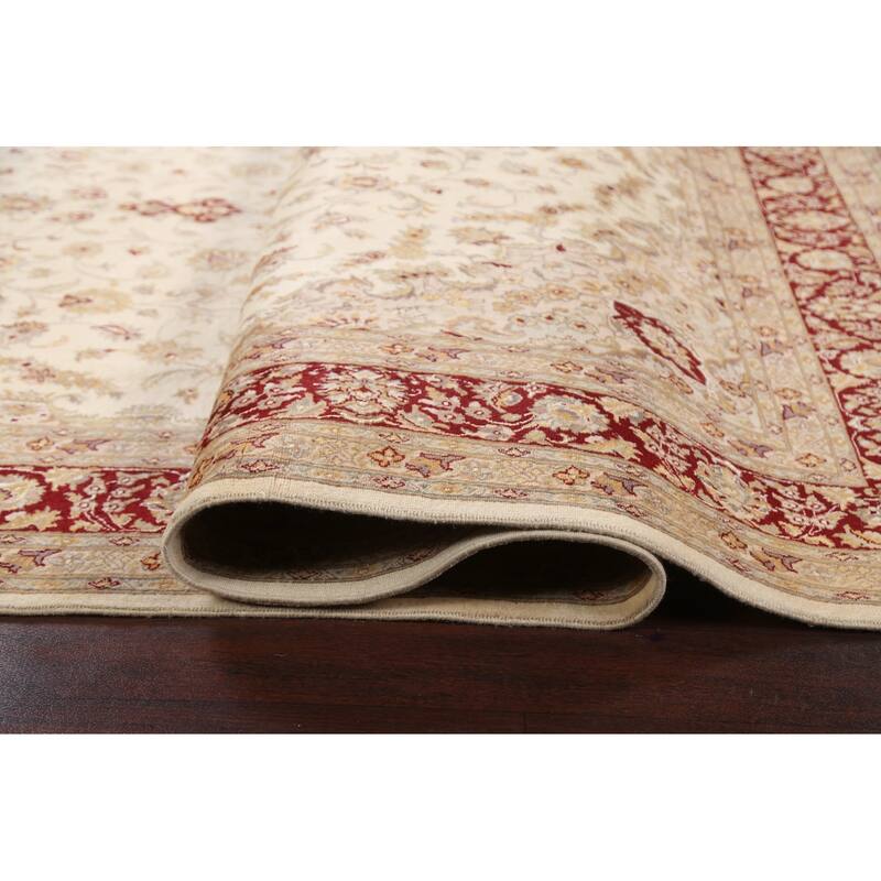 Vegetable Dye Tabriz Oriental Floral Area Rug Hand-knotted Wool Carpet - 6'4" x 10'6"