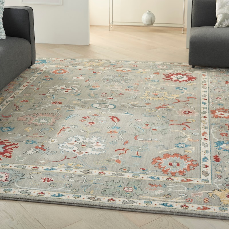 Nourison Parisa Traditional Bordered Floral Area Rug