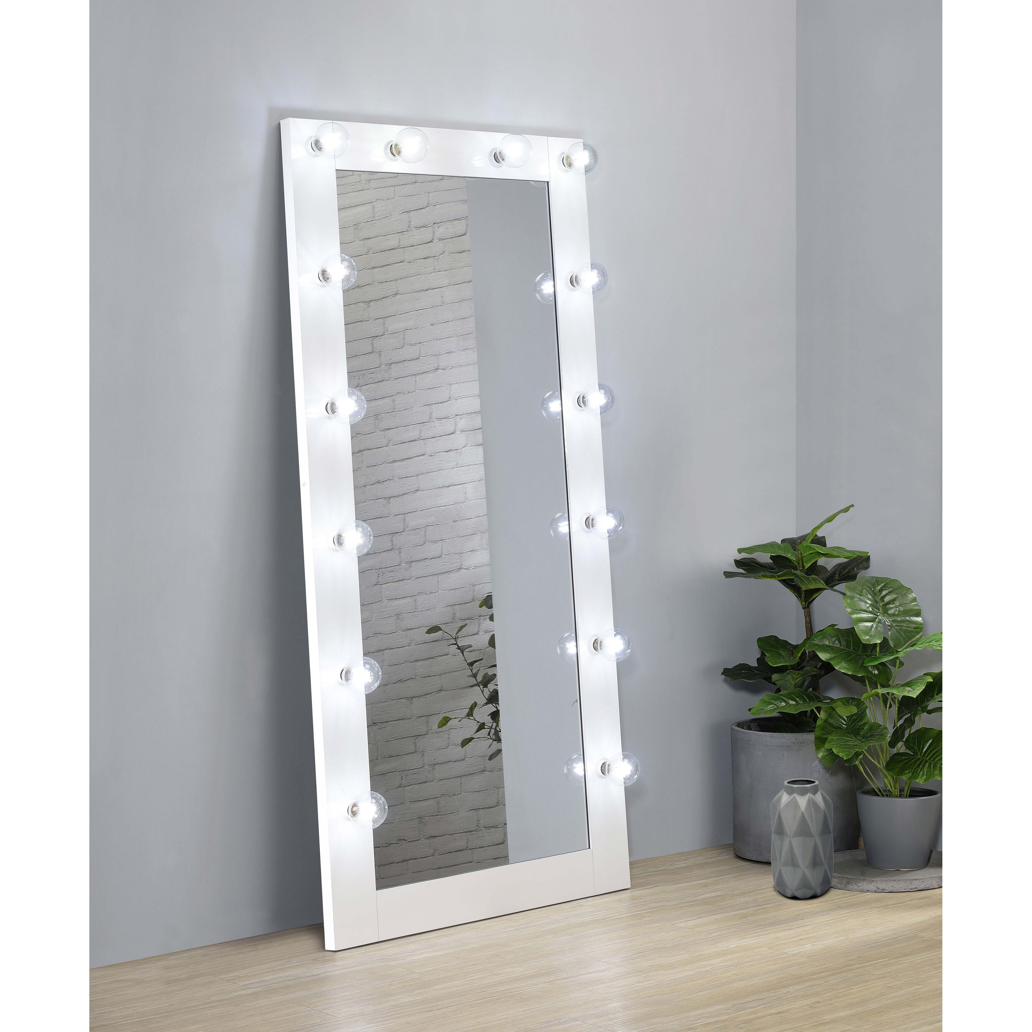 Zayan 32 x 71 Inch Floor Mirror LED Lighting - Overstock - 39005289