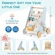 preview thumbnail 5 of 7, Wooden Baby Walker Push and Pull Learning Activity Center with Wheels-Blue - Multi