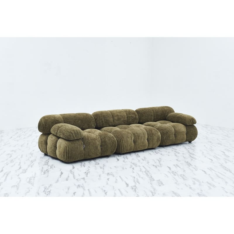 Belani 114'' Chenille Fabric Sofa - GOLDEN BROWN