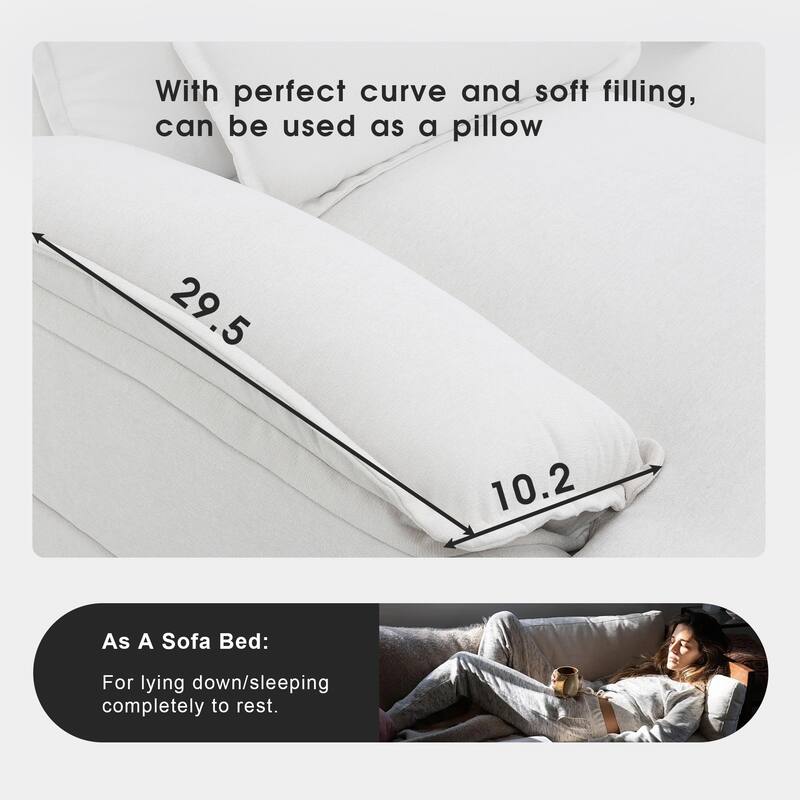 Modern U-Shaped Sectional Sofa with Waist Pillows, 6-seat Upholstered Symmetrical Sofa, Sleeper Sofa Couch with Chaise Lounge