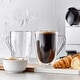preview thumbnail 4 of 3, Insulated Double Wall Mug Cup Glass-Set of 4 Mugs/Cups Thermal,350ml