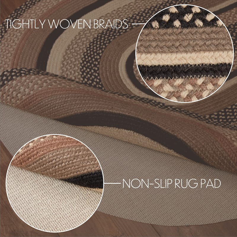Sawyer Mill Charcoal Jute Rug Oval w/ Pad 48x72